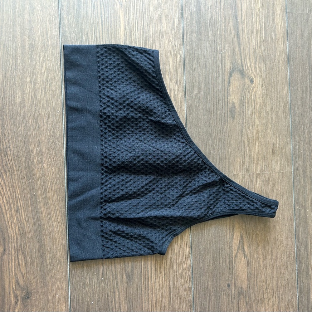 Black One-Shoulder Textured Top